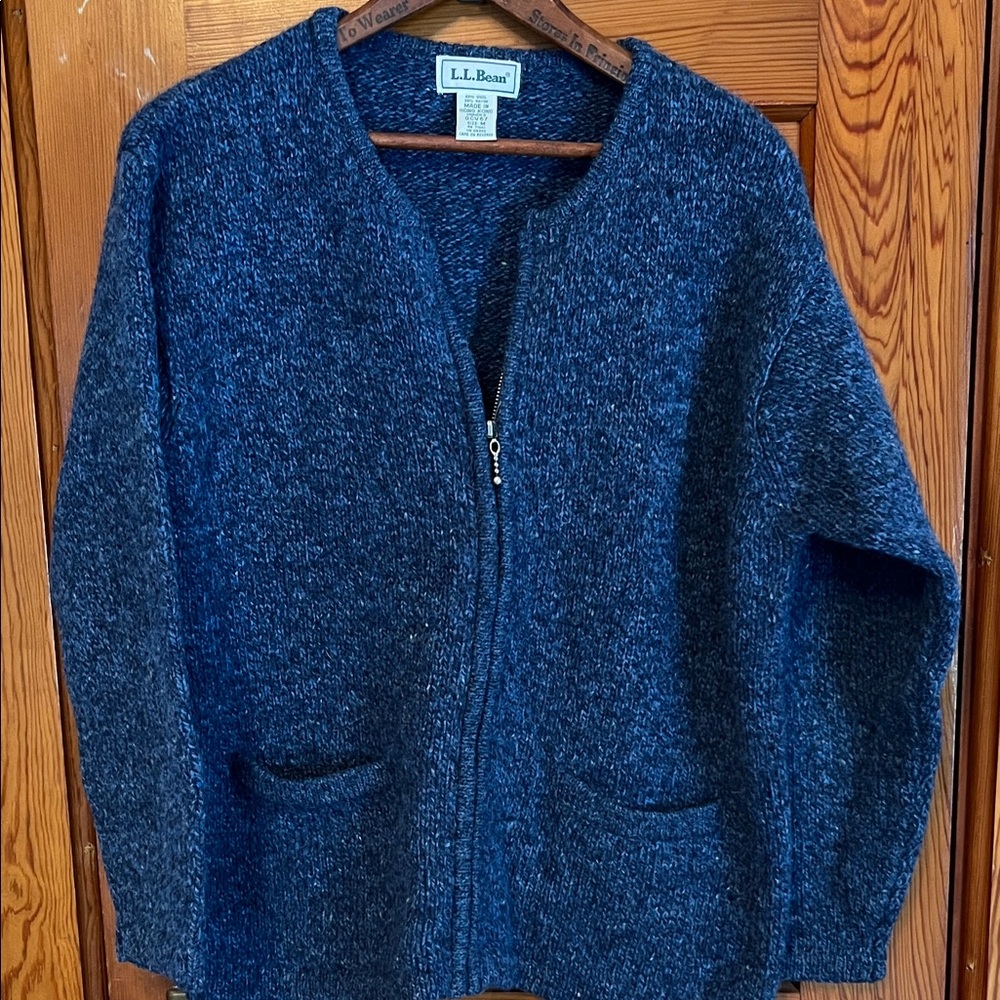 L.L. Bean Heathered Blue Knit Sweater